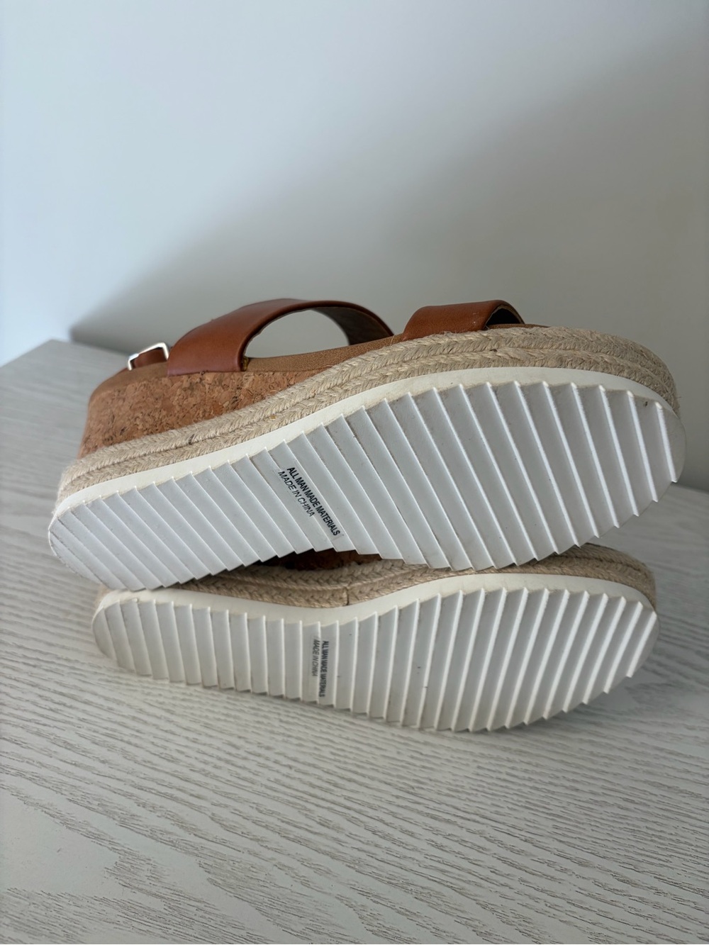 Report Brown Tan Wedge Sandals — Cork Platform Espadrilles - Picture 5 of 9